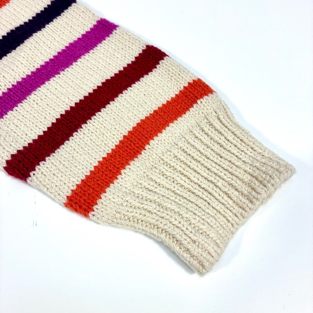 Marine Layer Claire Relaxed Sweater Polo Merino Wool Cotton L Warm Stripe NWT - Picture 11 of 16